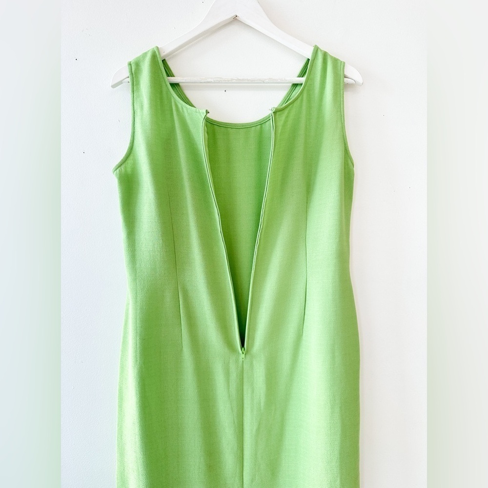 Vintage - Sleeveless Maxi Dress - Bright Green - Size 12 - Picture 7 of 8